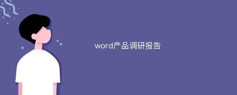 word产品调研报告