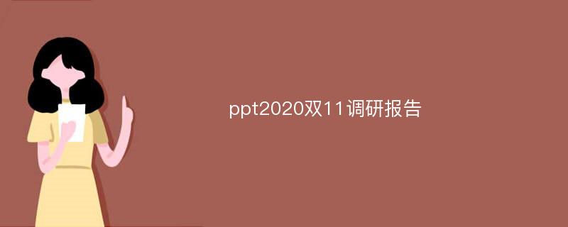 ppt2020双11调研报告