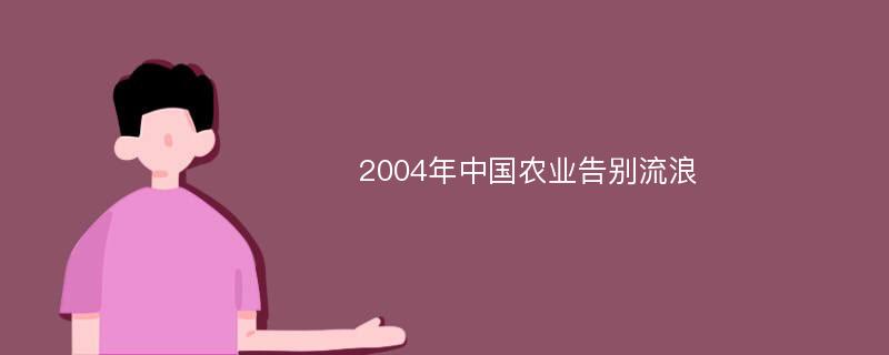2004年中国农业告别流浪
