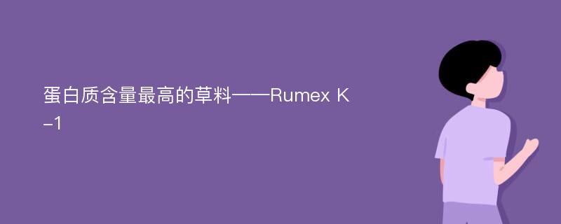 蛋白质含量最高的草料——Rumex K-1
