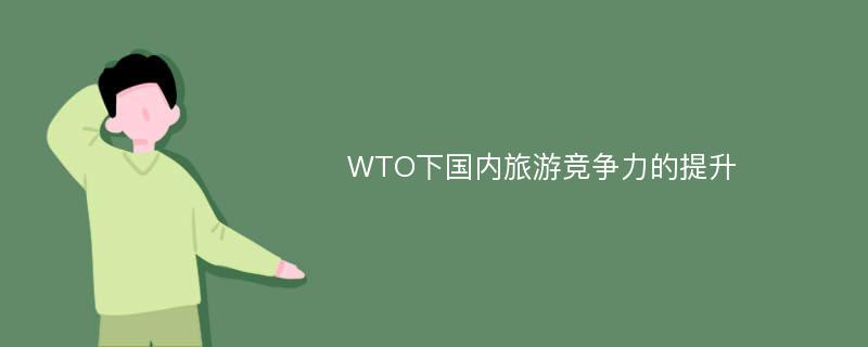 WTO下国内旅游竞争力的提升